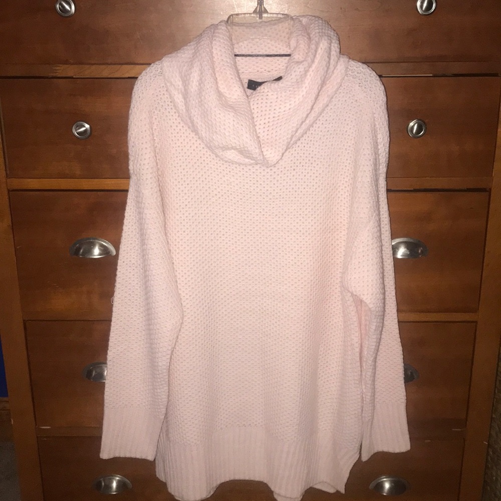 Soft Pink Cowl Neck Sweater